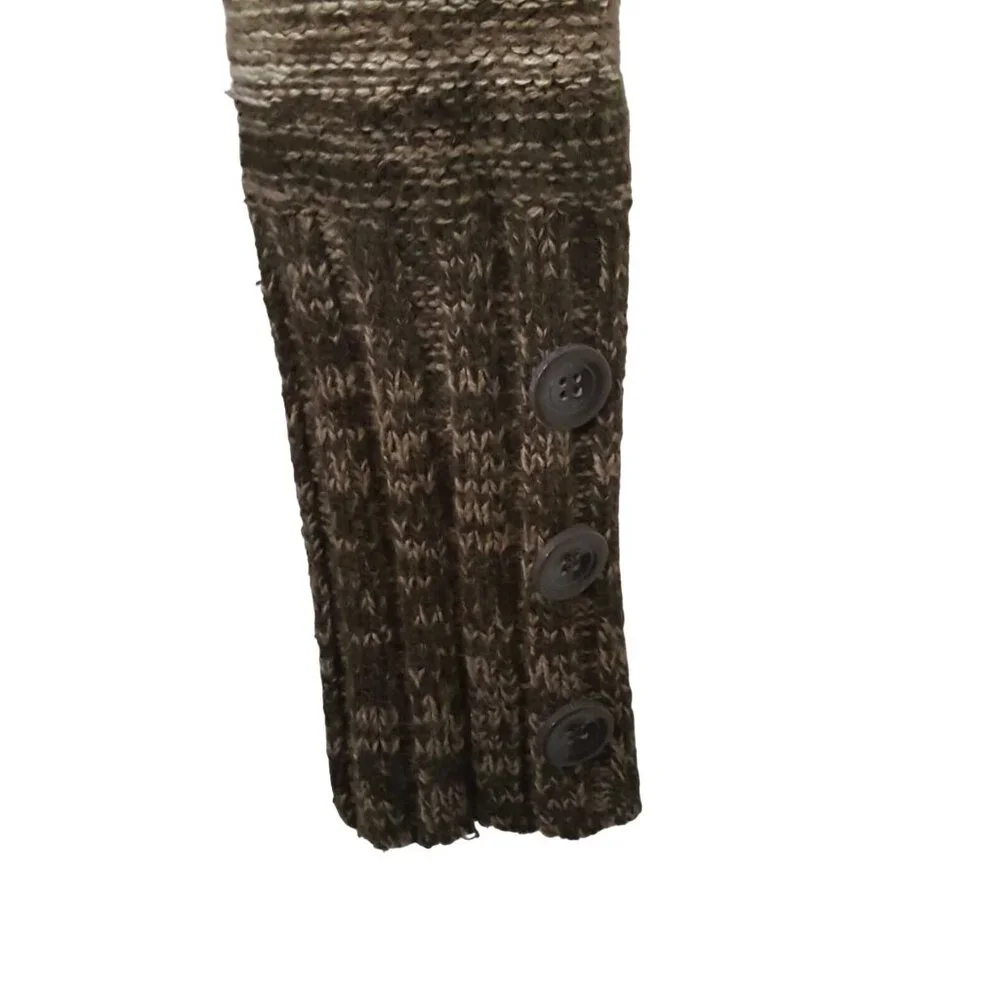 Say What Women's Sweater Dress M Brown Ombre Long Sleeve Shawl Collar - Picture 6 of 6